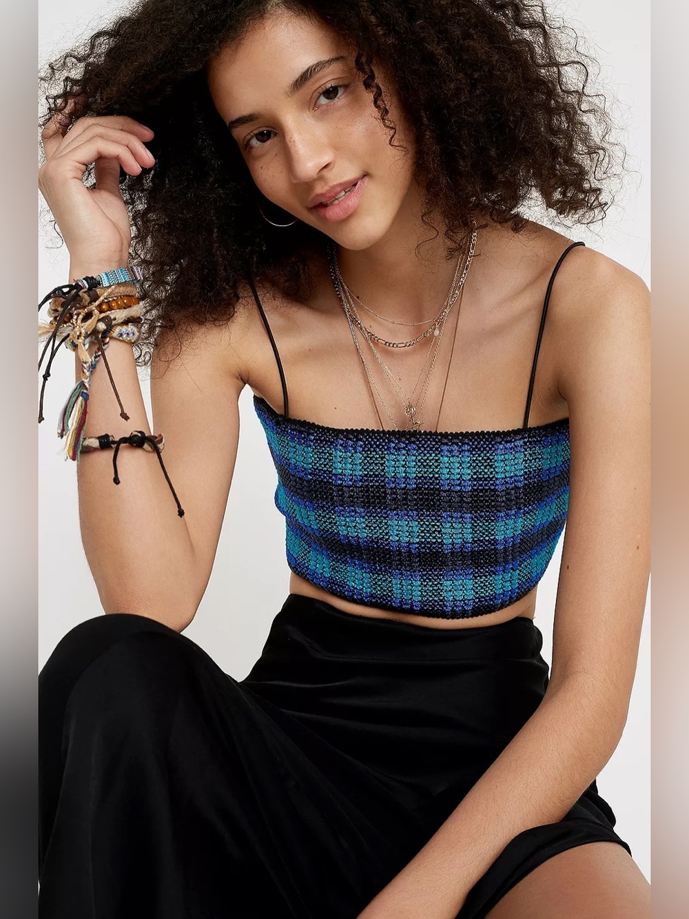 NWOT Urban Outfitters Dreamweaver Plaid Cropped Cami Sz M